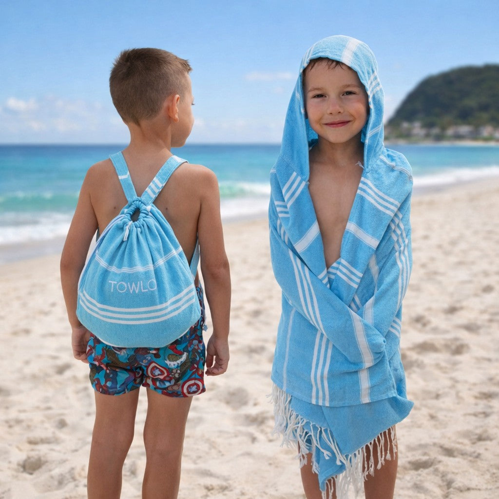 Kids Hooded Backpack Beach Towel
