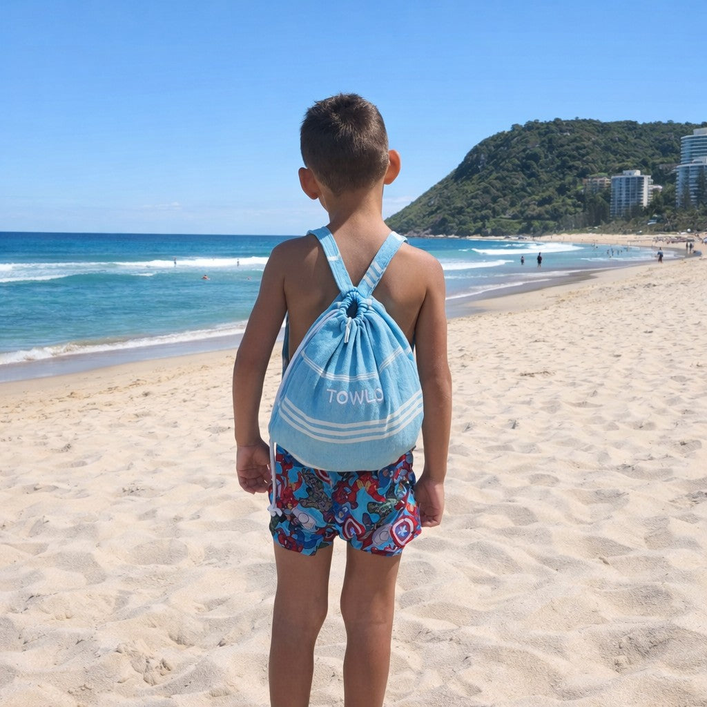 Kids Hooded Backpack Beach Towel – Towlo